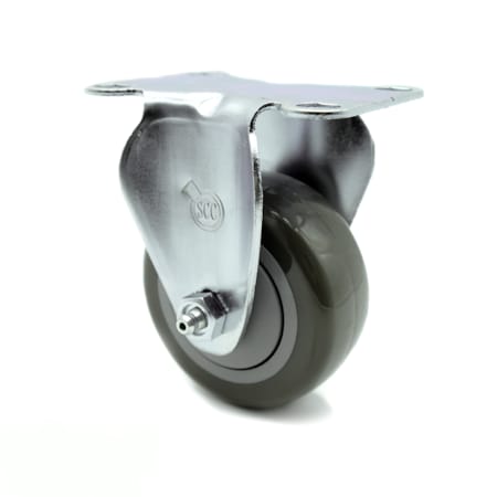 Service Caster 3.5 Inch Gray Polyurethane Wheel Rigid Top Plate Caster SCC-20R3514-PPUB-TP2